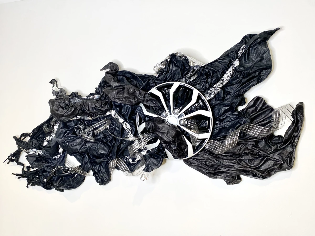 Textile wall hanging by Wanda Bryant